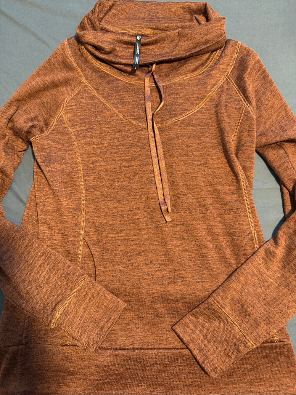 Kuhl Rust Heather Funnel Neck Pullover Hoodie